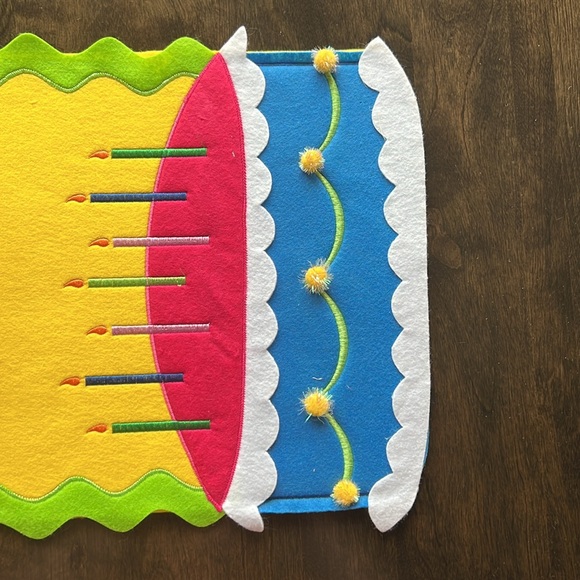 36” birthday cake table runner and birthday hat platter combo. - Picture 4 of 13